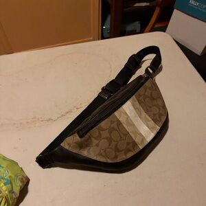 Men's Brown and Black Crossbody Bag